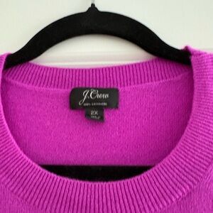 J. Crew Vibrant Magenta cashmere Crew Neck Sweater